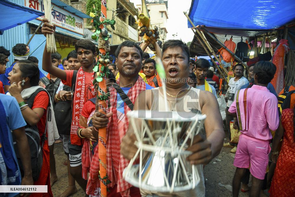 Devotees Carry Ganga Water in Pilgrimage - India