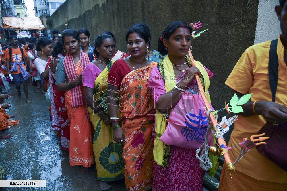 Devotees Carry Ganga Water in Pilgrimage - India