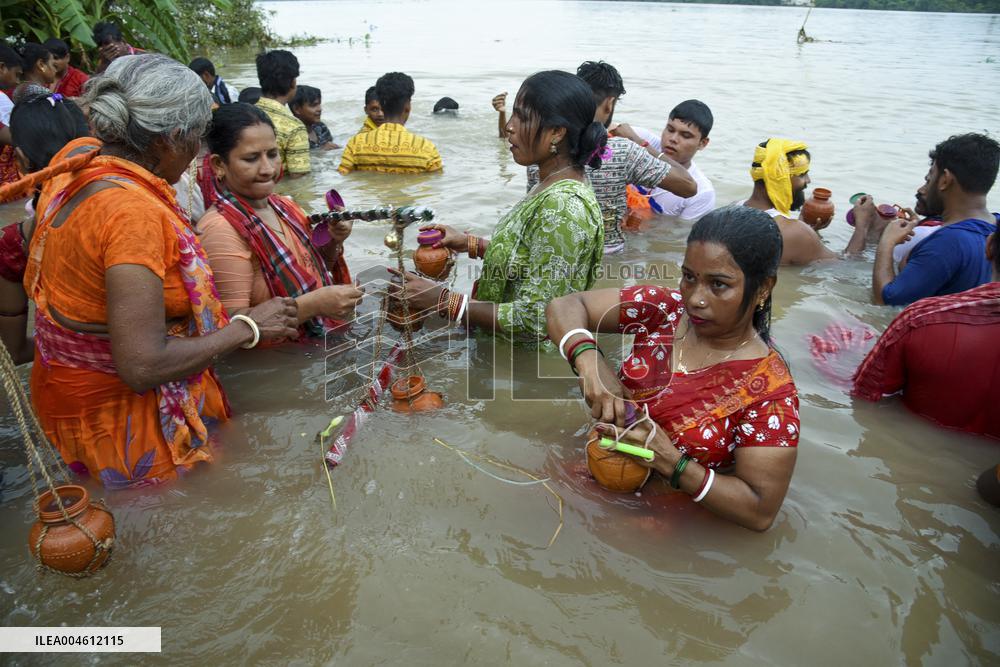 Devotees Carry Ganga Water in Pilgrimage - India