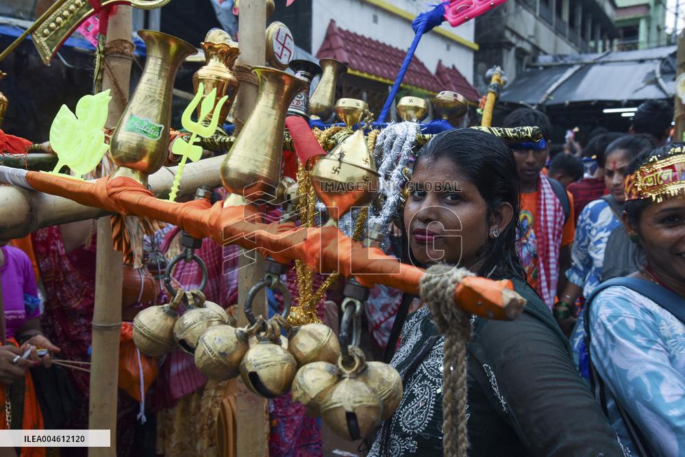 Devotees Carry Ganga Water in Pilgrimage - India