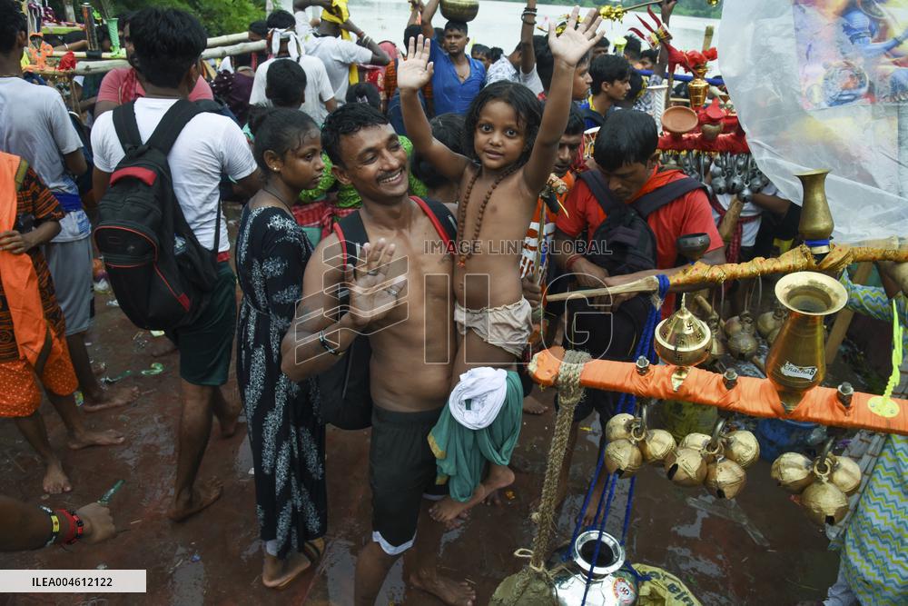 Devotees Carry Ganga Water in Pilgrimage - India