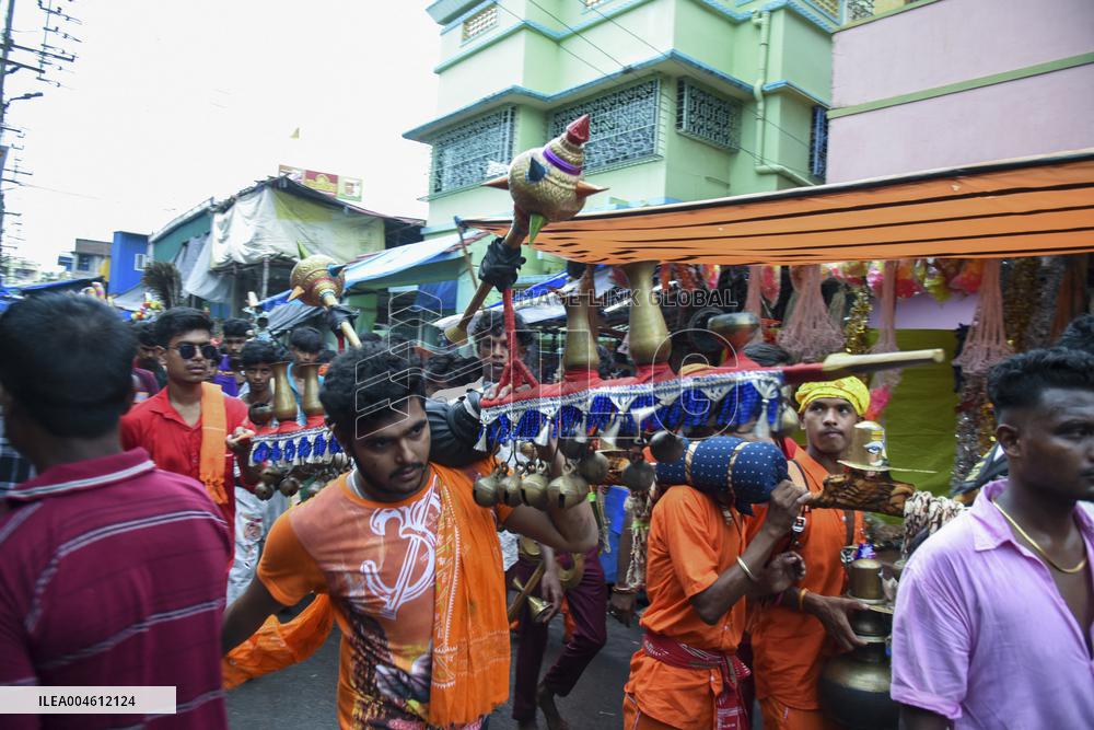 Devotees Carry Ganga Water in Pilgrimage - India