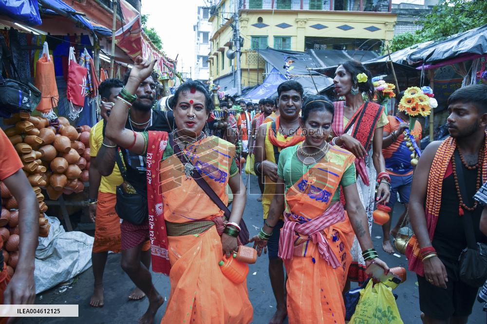 Devotees Carry Ganga Water in Pilgrimage - India