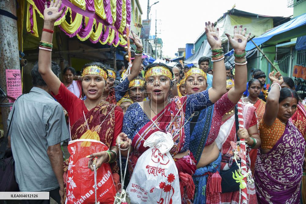 Devotees Carry Ganga Water in Pilgrimage - India