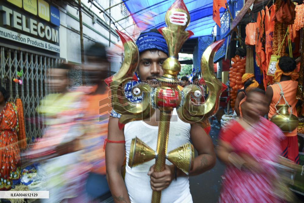 Devotees Carry Ganga Water in Pilgrimage - India
