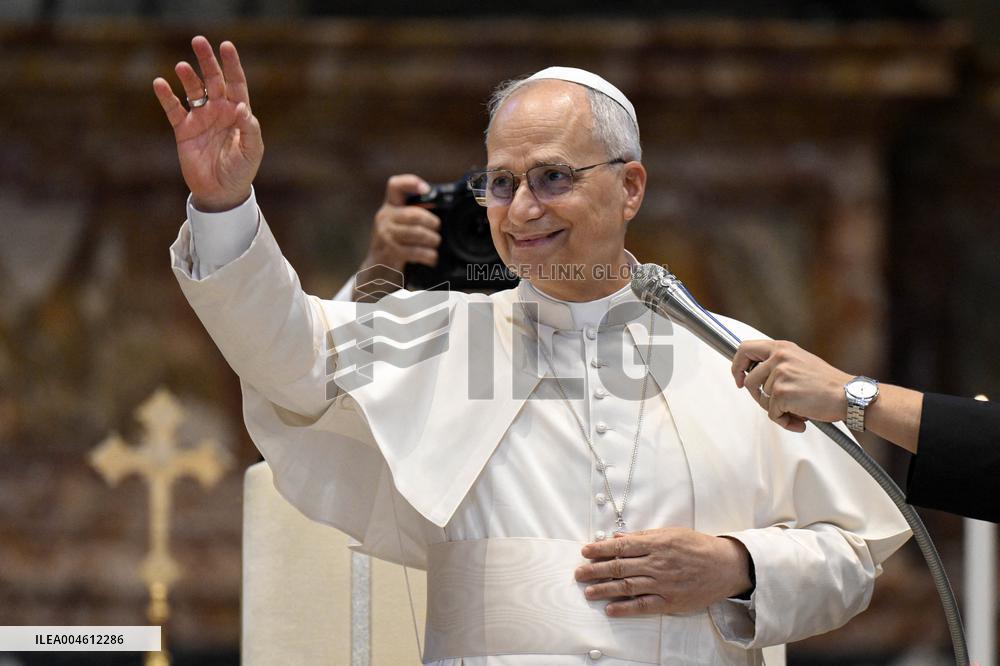 Pope Leo XIV With Catholic Influencers - Rome
