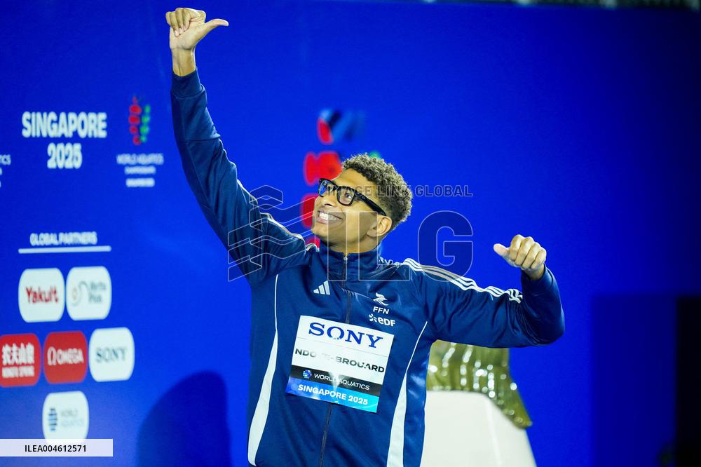Yohann Ndoye Brouard Wins Bronze in 100 m Backstroke at World Swimming Championships - Singapore