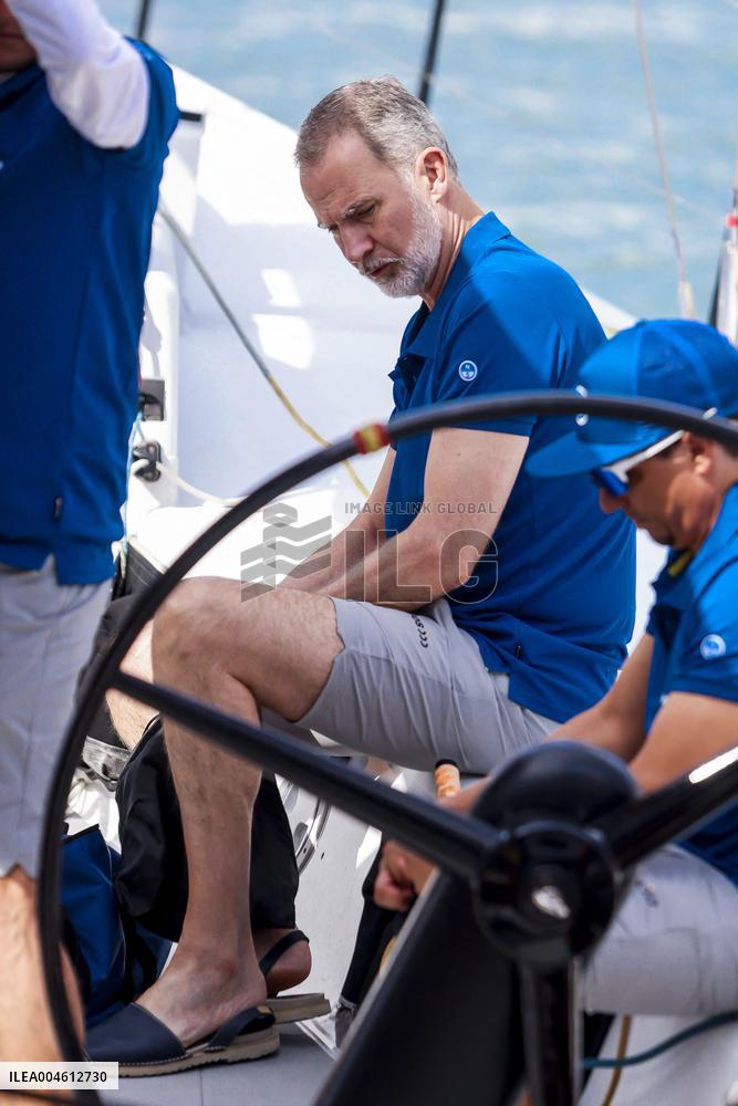 King Felipe First Day Of The 43Rd Sailing King s Cup - Spain
