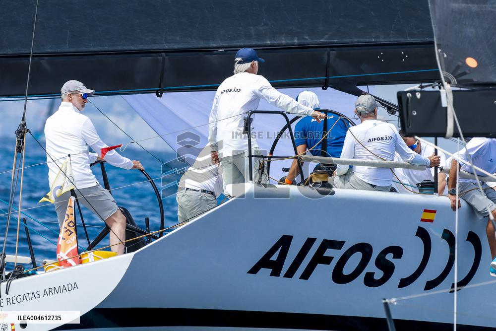 King Felipe First Day Of The 43Rd Sailing King s Cup - Spain