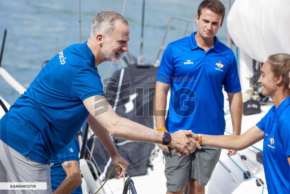 King Felipe First Day Of The 43Rd Sailing King s Cup - Spain