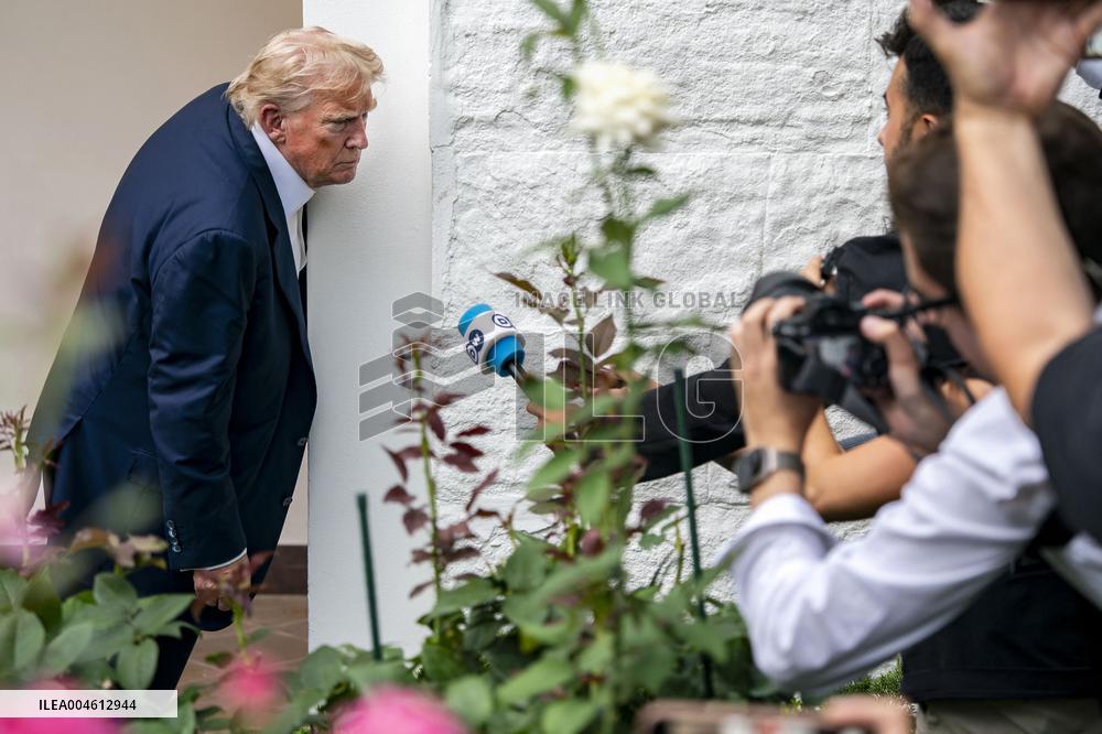 President Donald Trump Returns to the White House from United Kingdom Trip