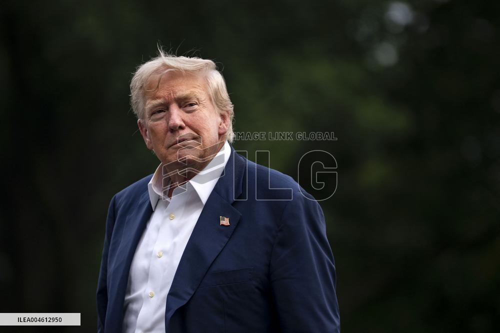 President Donald Trump Returns to the White House from United Kingdom Trip