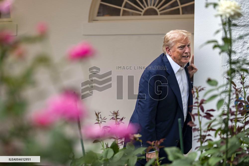 President Donald Trump Returns to the White House from United Kingdom Trip