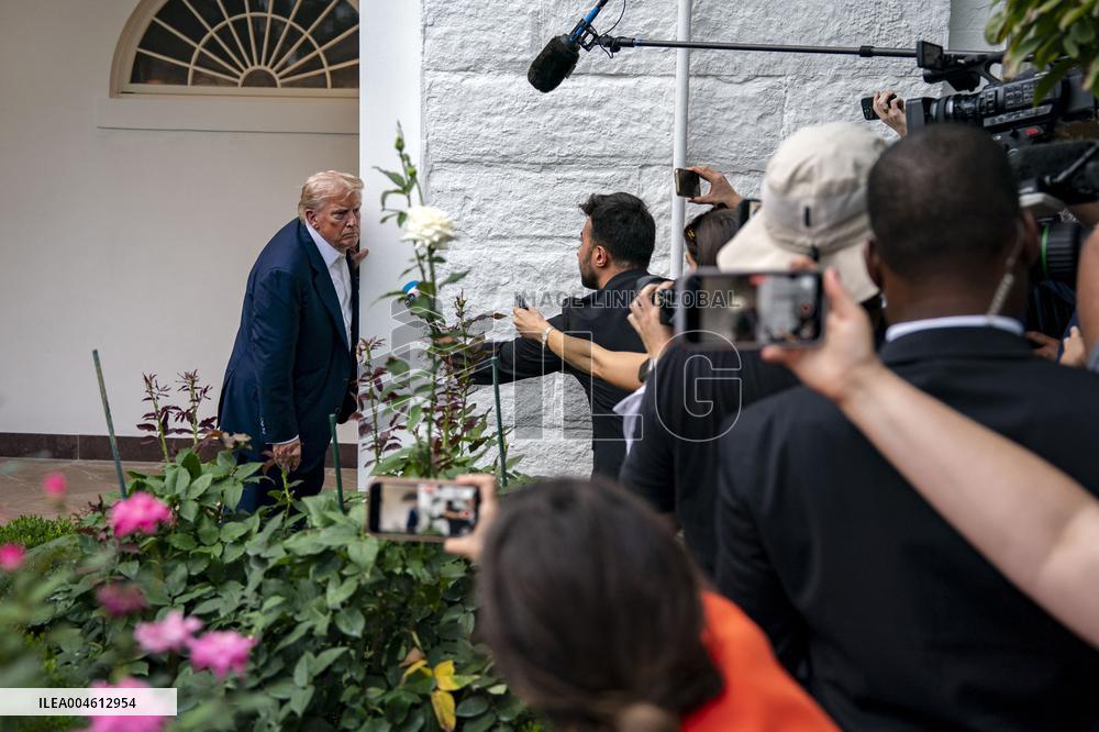 President Donald Trump Returns to the White House from United Kingdom Trip