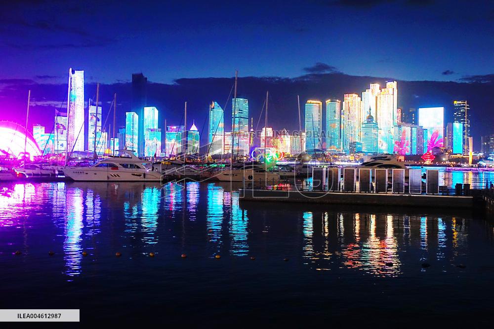 Fushan Bay International Business District Night View in Qingdao
