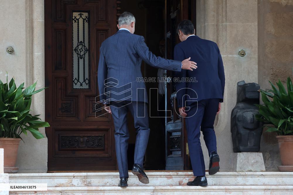 Pedro Sánchez Meets With King Felipe VI - Palma De Mallorca