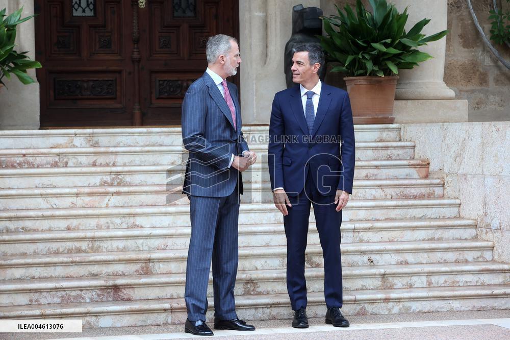 Pedro Sánchez Meets With King Felipe VI - Palma De Mallorca