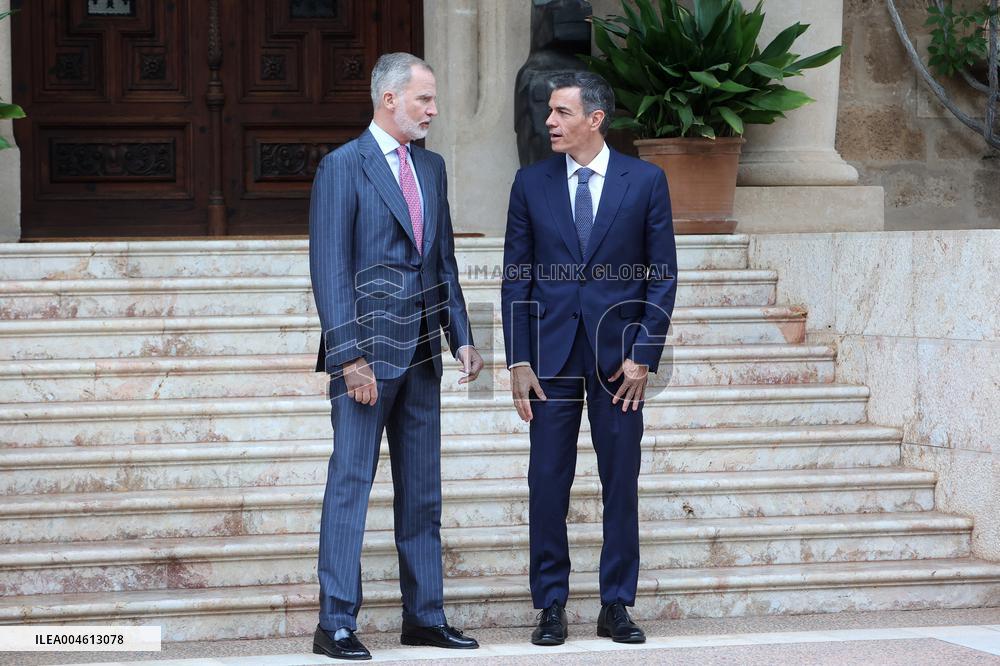 Pedro Sánchez Meets With King Felipe VI - Palma De Mallorca