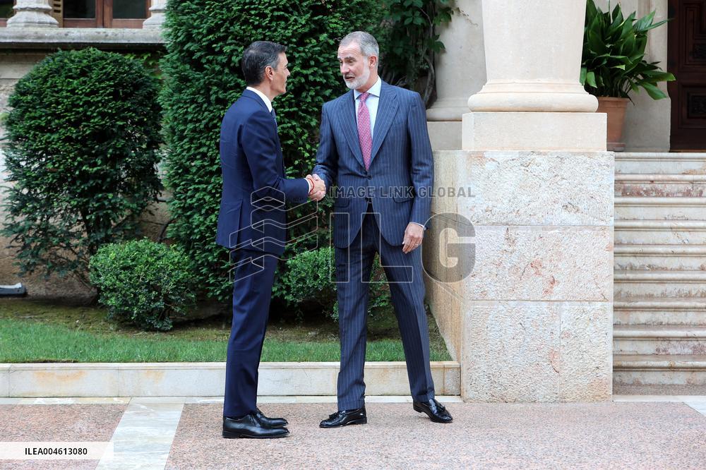 Pedro Sánchez Meets With King Felipe VI - Palma De Mallorca