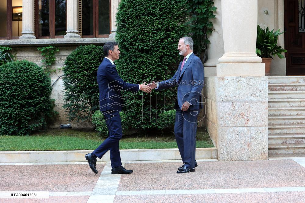 Pedro Sánchez Meets With King Felipe VI - Palma De Mallorca