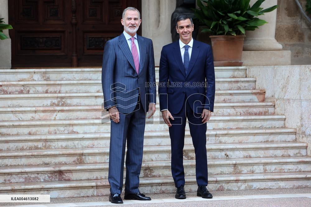 Pedro Sánchez Meets With King Felipe VI - Palma De Mallorca