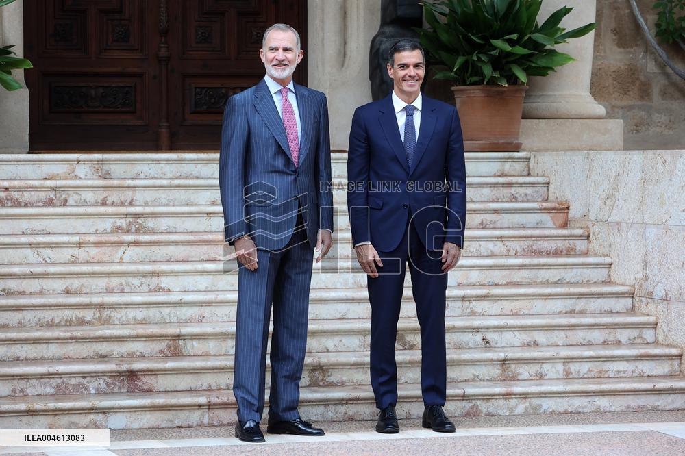 Pedro Sánchez Meets With King Felipe VI - Palma De Mallorca