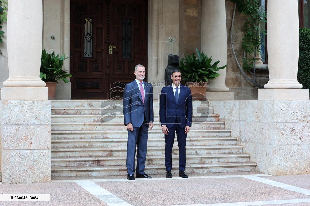 Pedro Sánchez Meets With King Felipe VI - Palma De Mallorca