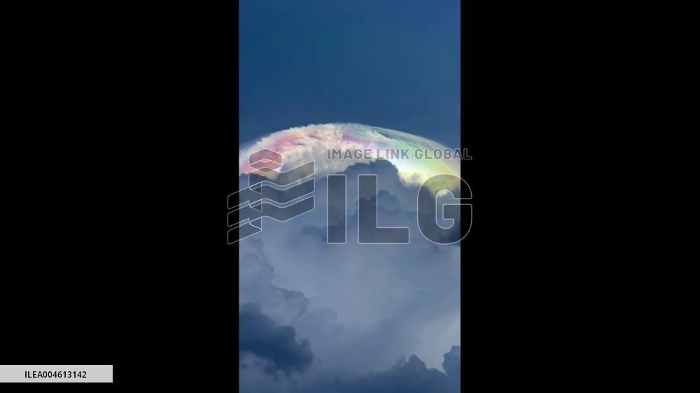 China: Rainbow Cloud Appears Over Storm in Shantou, Guangdong
