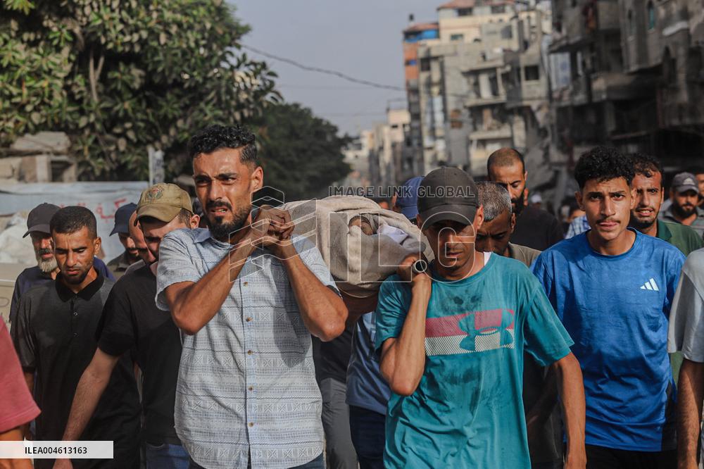 Funeral Held For Palestinian Man Killed By Israeli Sniper In Northern Gaza