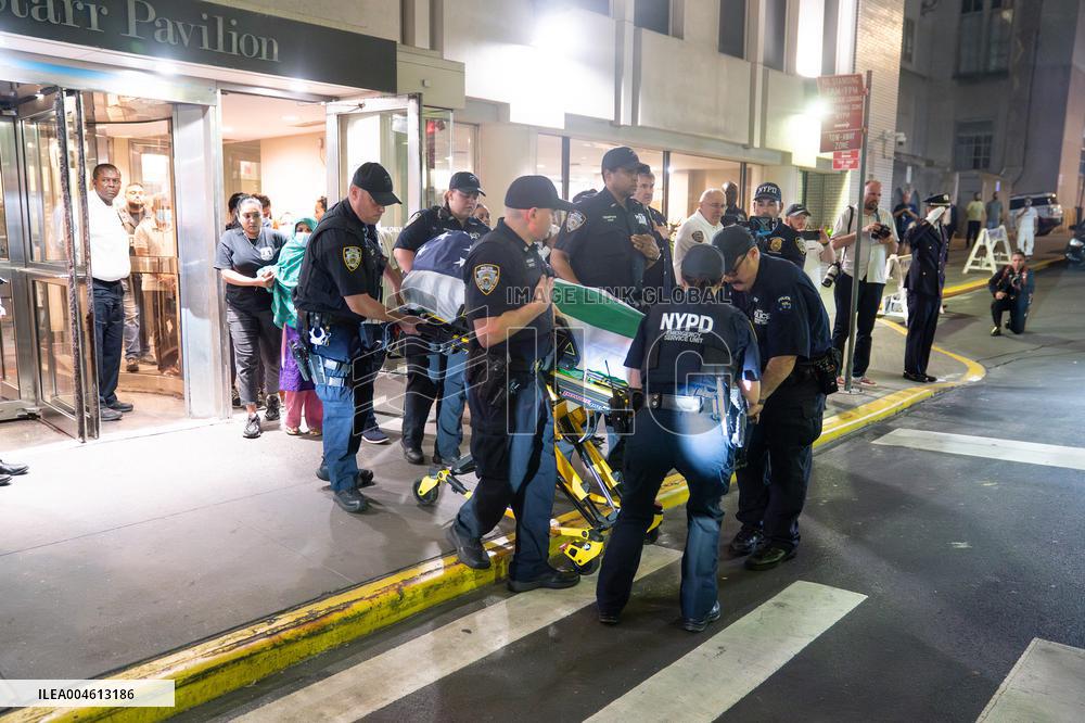 Body Of NYPD Officer Transferred From Hospital After Park Avenue Shooting - NYC