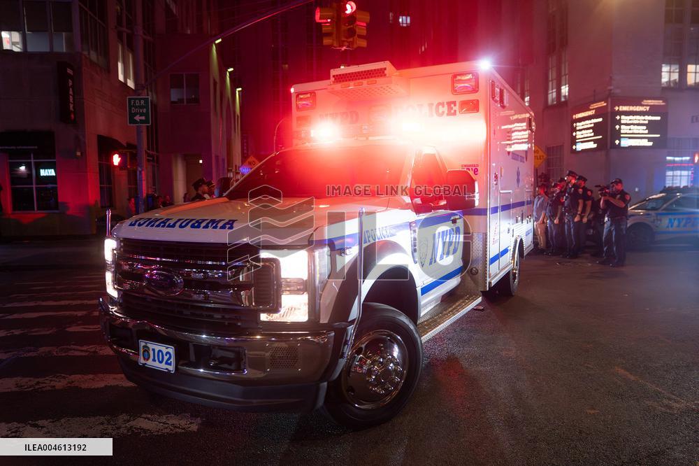 Body Of NYPD Officer Transferred From Hospital After Park Avenue Shooting - NYC