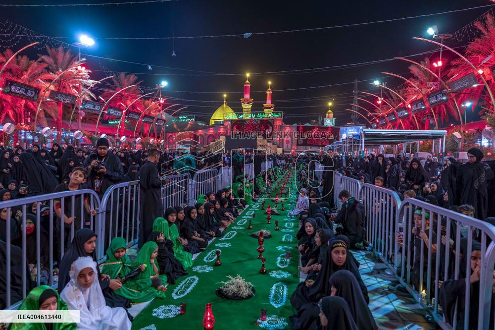 Pilgrims March for Lady Ruqayyah in Karbala