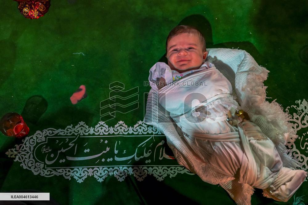 Pilgrims March for Lady Ruqayyah in Karbala