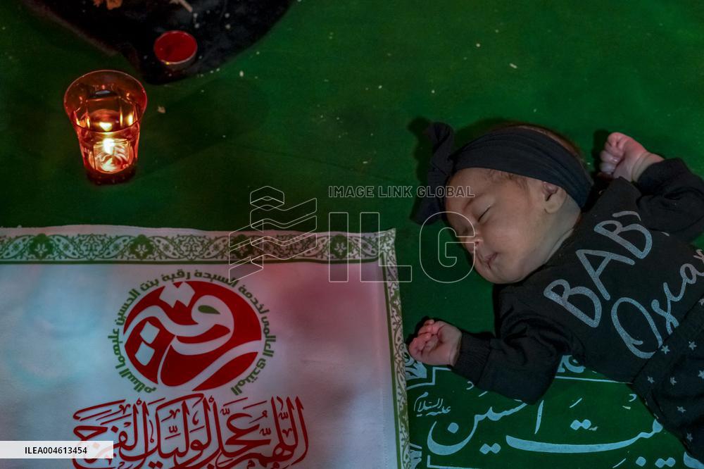 Pilgrims March for Lady Ruqayyah in Karbala