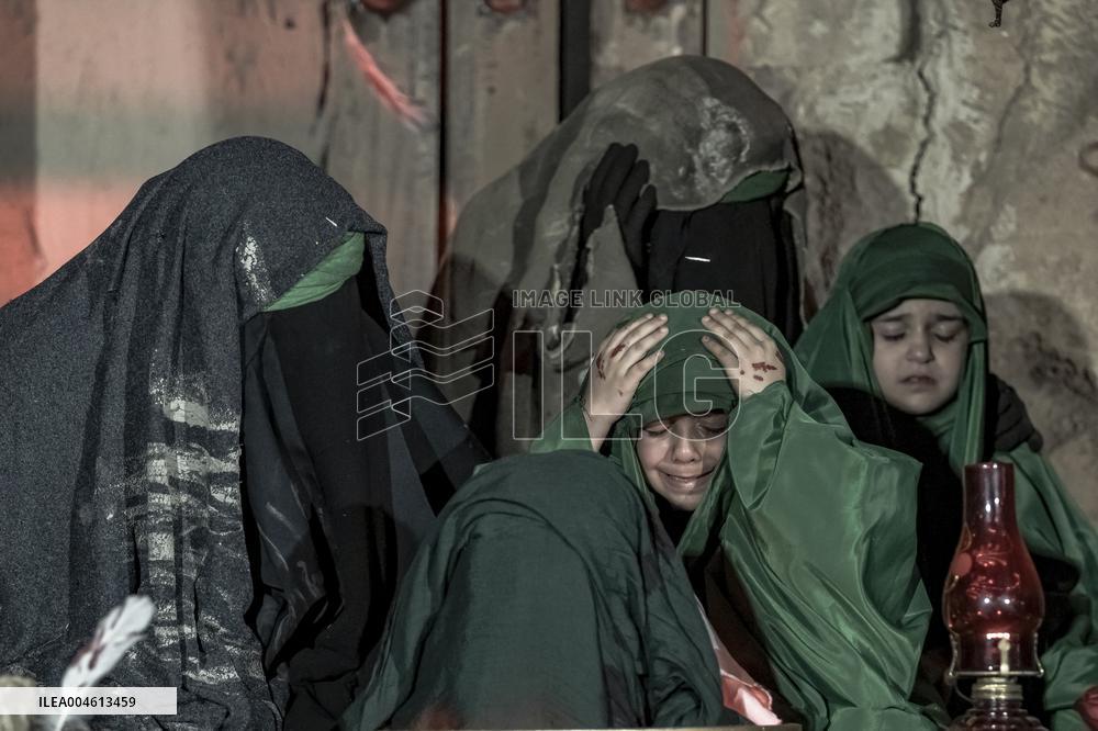Pilgrims March for Lady Ruqayyah in Karbala