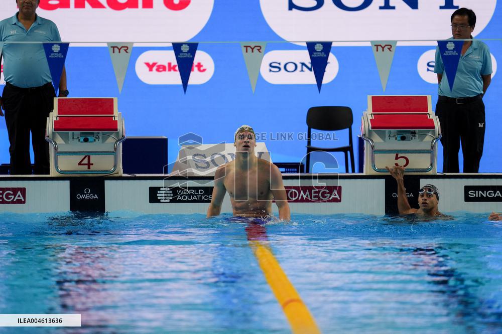 Leon Marchand Breaks 200 Medley Record at Swimming World Championships - Singapore