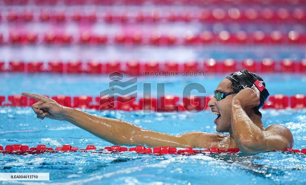 Ahmed Jaouadi Wins the 800M Freestyle at Swimming World Championships - Singapore