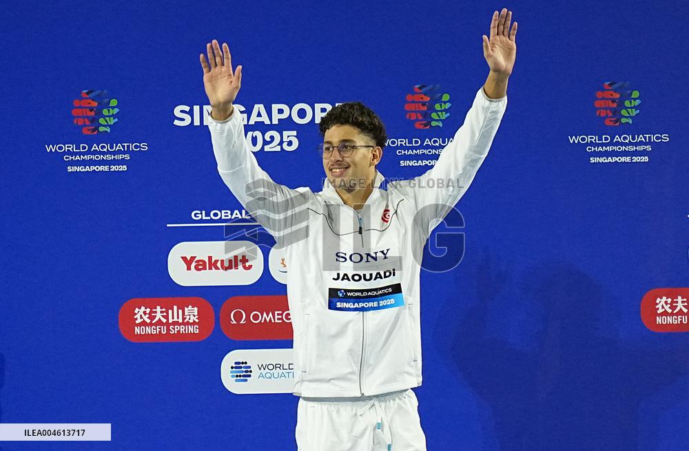 Ahmed Jaouadi Wins the 800M Freestyle at Swimming World Championships - Singapore