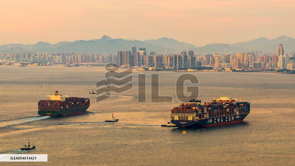 Cargo Ships Shipping Containers