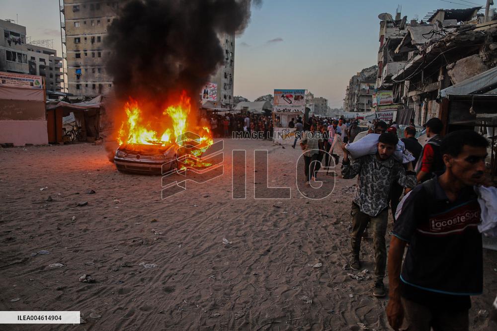 Humanitarian Aid and Retaliation Incident - Gaza City