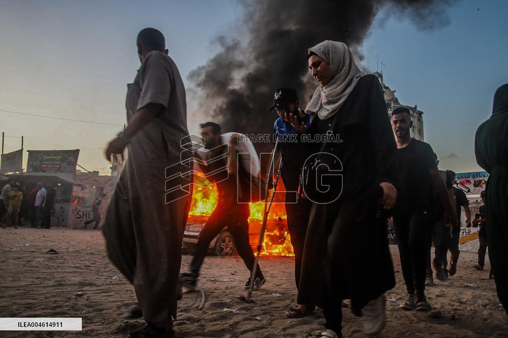 Humanitarian Aid and Retaliation Incident - Gaza City