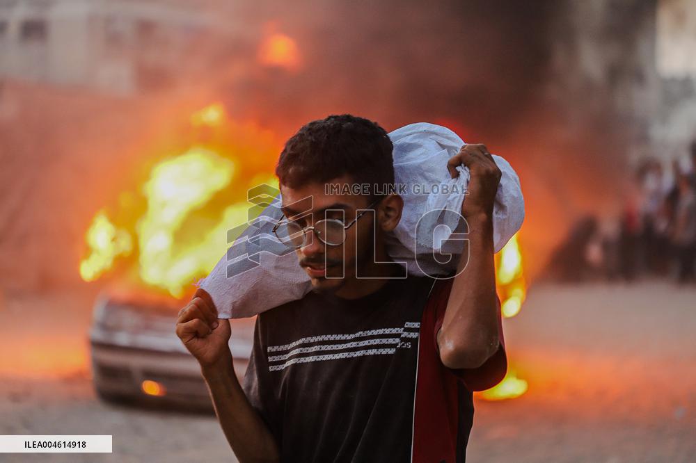 Humanitarian Aid and Retaliation Incident - Gaza City