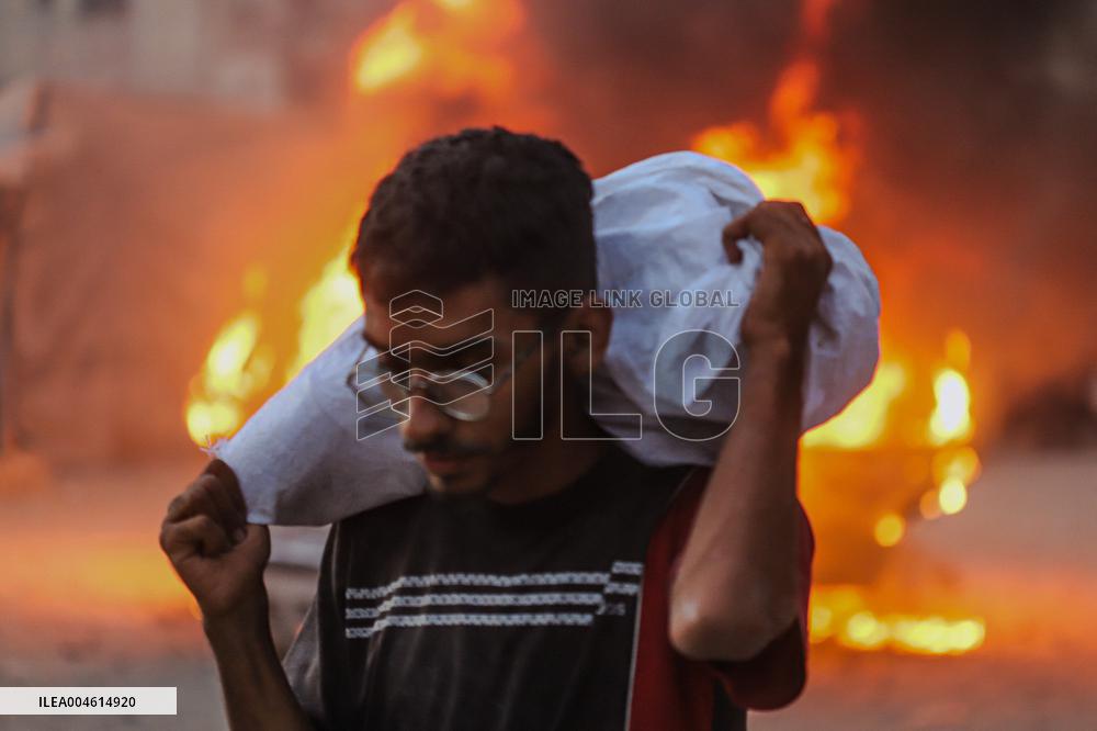 Humanitarian Aid and Retaliation Incident - Gaza City