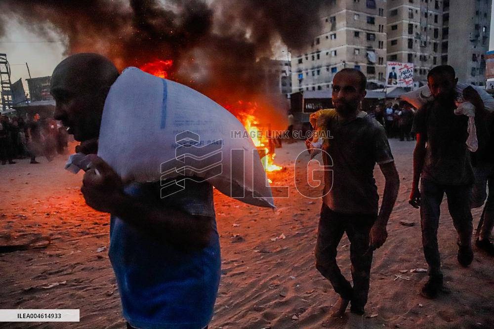 Humanitarian Aid and Retaliation Incident - Gaza City