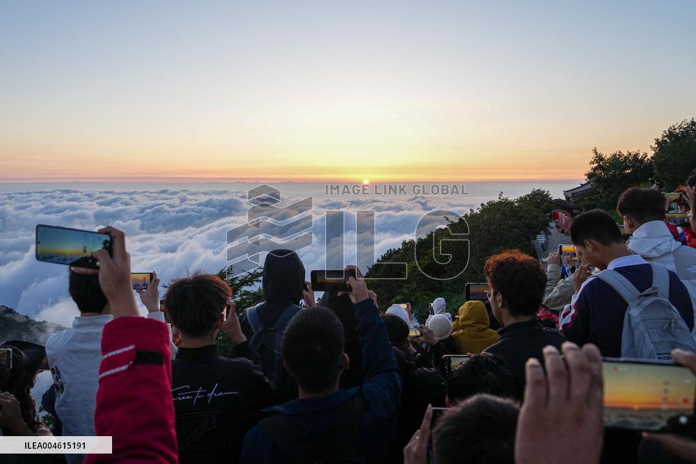 Tourists Visit Mount Tai - China