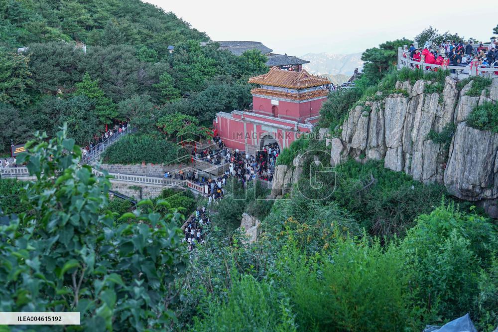 Tourists Visit Mount Tai - China