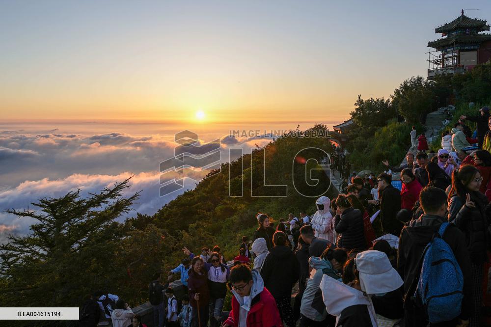 Tourists Visit Mount Tai - China