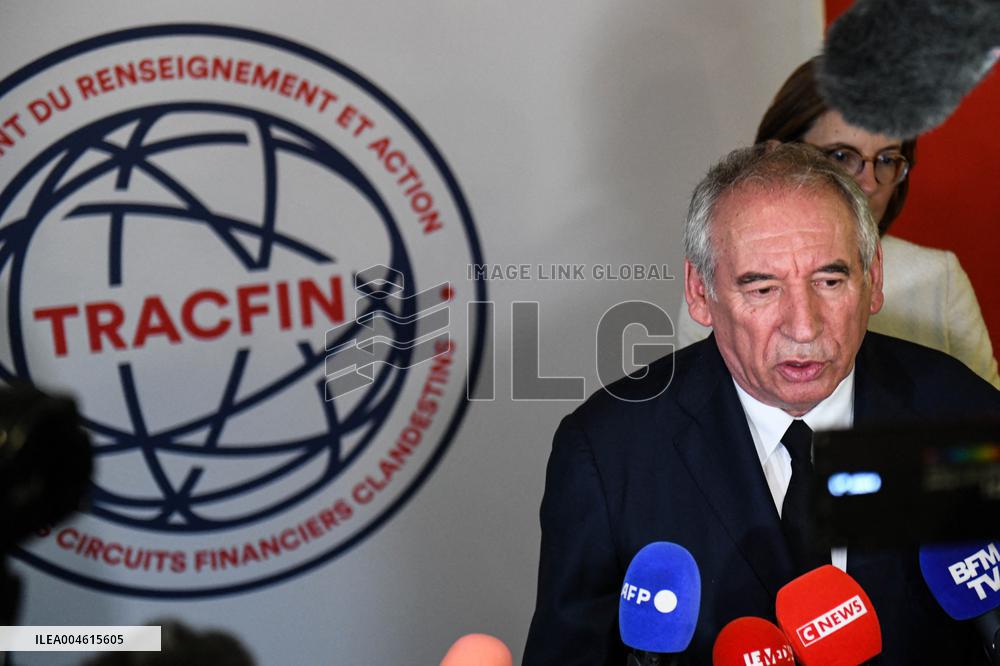 PM Francois Bayrou Visits Tracfin - Montreuil