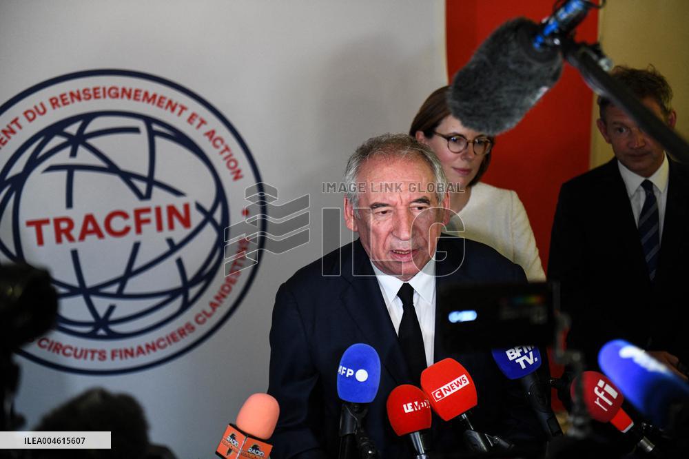 PM Francois Bayrou Visits Tracfin - Montreuil