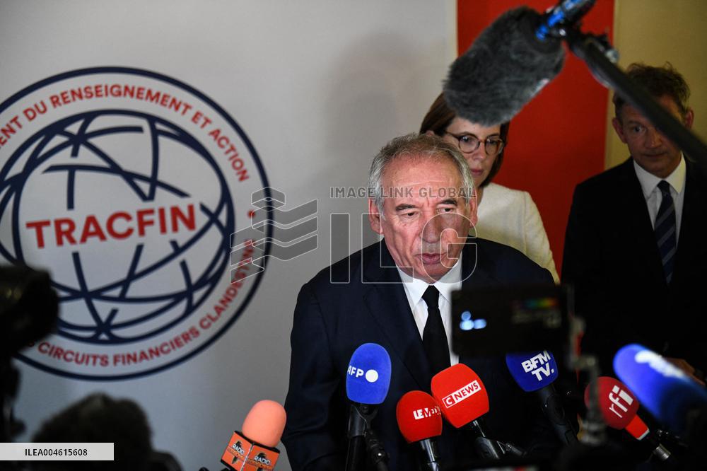 PM Francois Bayrou Visits Tracfin - Montreuil